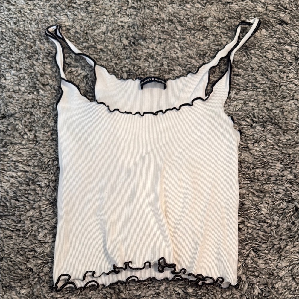 Brandy Melville Cream Camisole with Black Trim